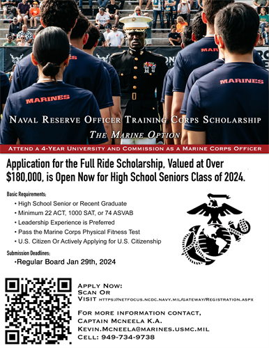 MARINES SCHOLARSHIP FOR THE CLASS OF 2025