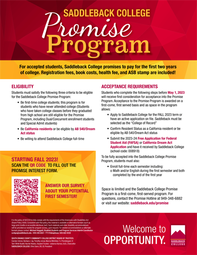 Saddleback Promise Program